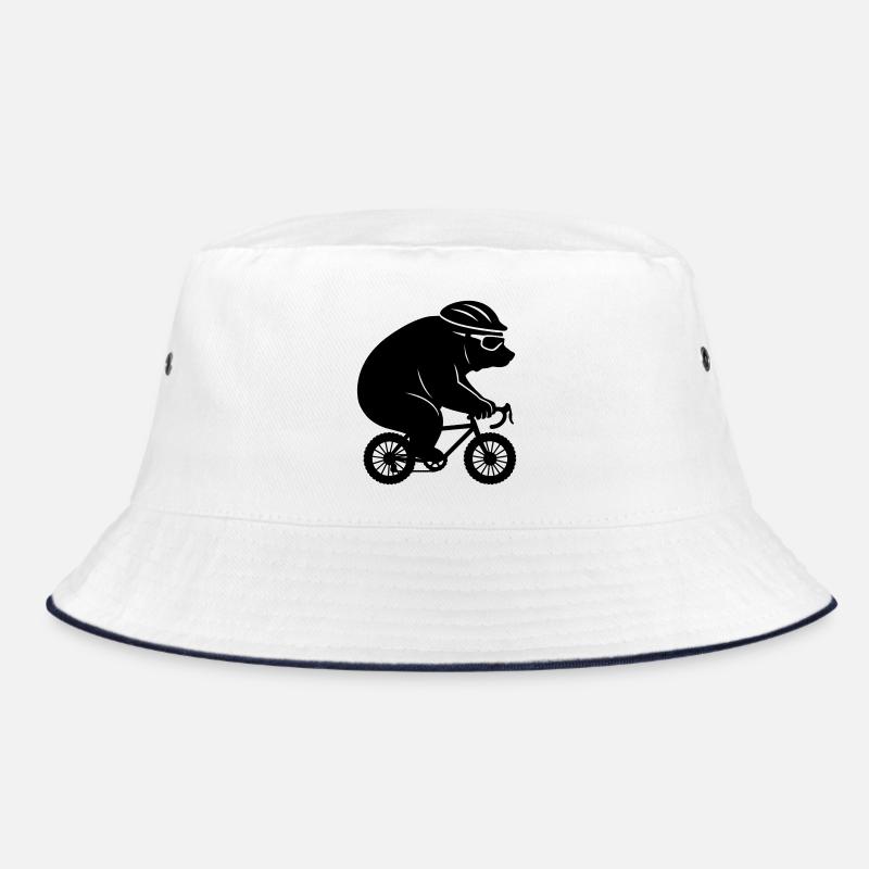 Ours géant sur un minuscule vélo de gravier - Bob - blanc/marine