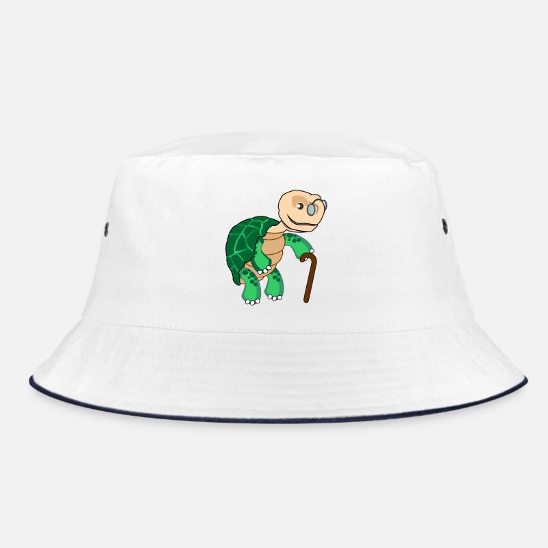 Slow Turtle mit Brille und Spazierstock Bucket Hat