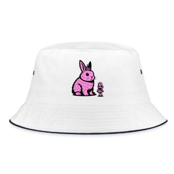 Hasenprinzessin - Bucket Hat - Weiß/Navy - Vorne