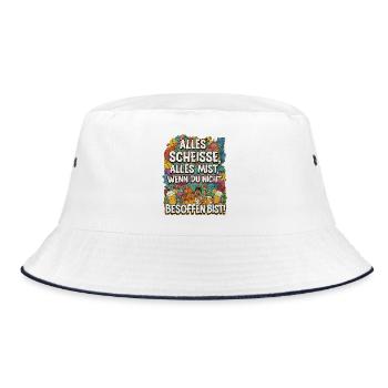 It's all shit, it's all crap if you're not drunk - Bucket Hat - white/navy - Front