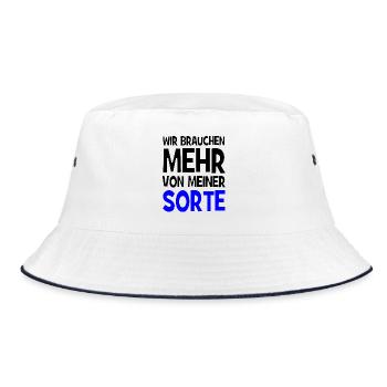 Wir brauchen mehr von meiner Sorte - Bucket Hat - Weiß/Navy - Vorne