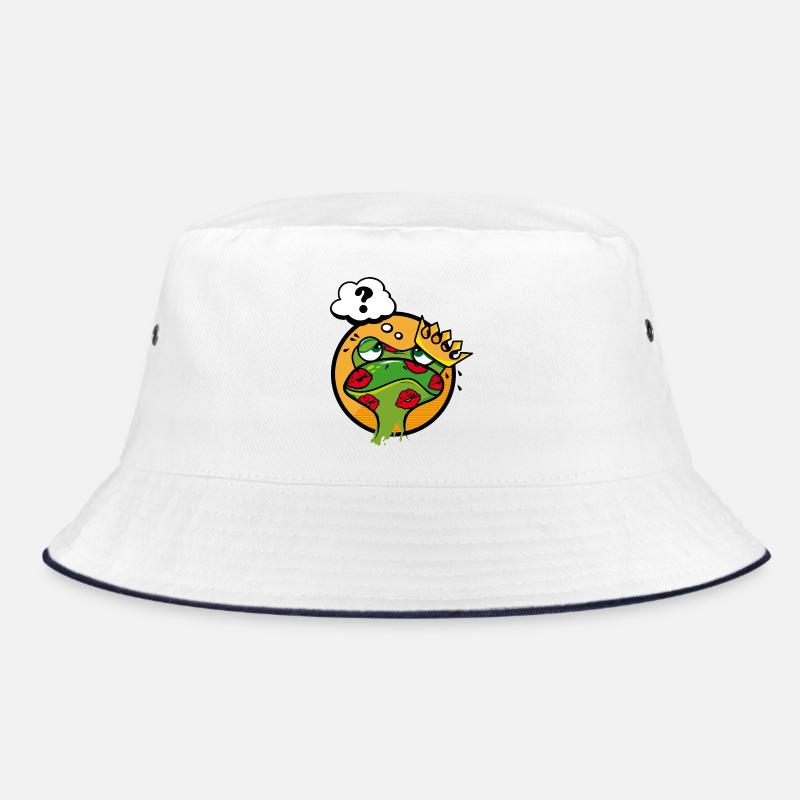 Kissed frog with crown and question mark Bucket Hat