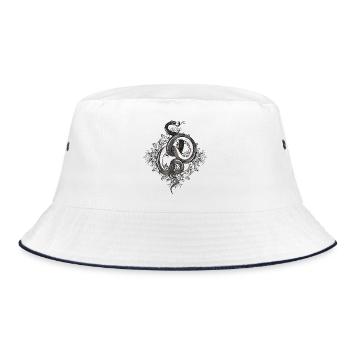 Mystical Snake Ornament – Elegant & Powerful - Bucket Hat - white/navy - Front