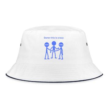 Weird Matchstick Man Gen Z Humor Irony - Bucket Hat - white/navy - Front