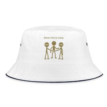 Weird Matchstick Man Gen Z Humor Irony - Bucket Hat - white/navy - Front