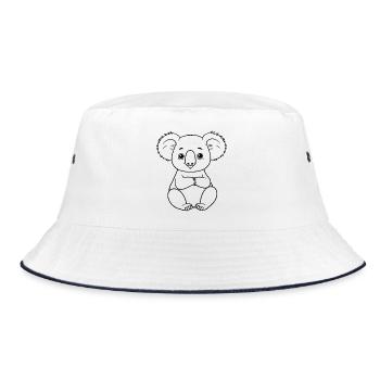 Minimalistic Koala - Bucket Hat - white/navy - Front