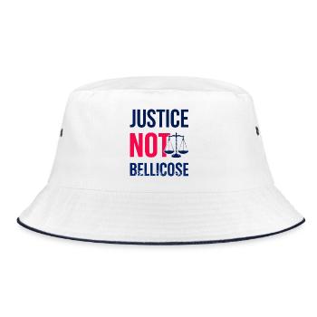 JUSTICE_NOT_BELLICOSE - Bucket Hat - white/navy - Front