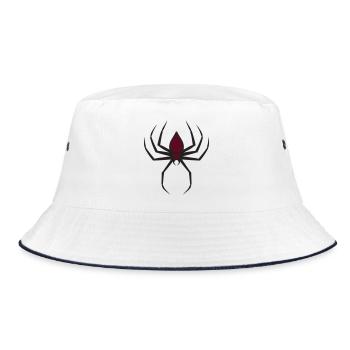 Spooky Halloween Creepy Goth Spider 2 - Bucket Hat - white/navy - Front