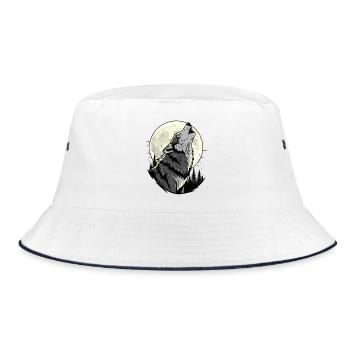 Wolf - Bucket Hat - white/navy - Front