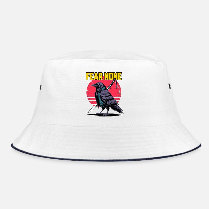 Samurai Raven Fear None Design Bucket Hat