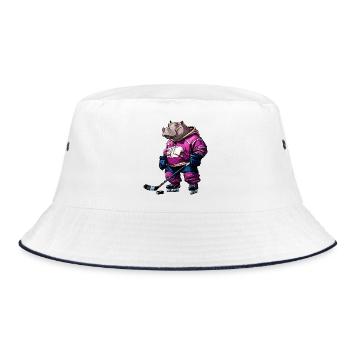 Nilpferde Eishockey - Bucket Hat - white/navy - Front