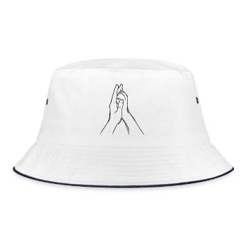 Hand + Dog Paw - High Five - Dog Fan - Bucket Hat - white/navy - Front