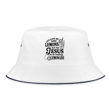 Das Leben gab mir Zitronen - Bucket Hat - Weiß/Navy - Vorne