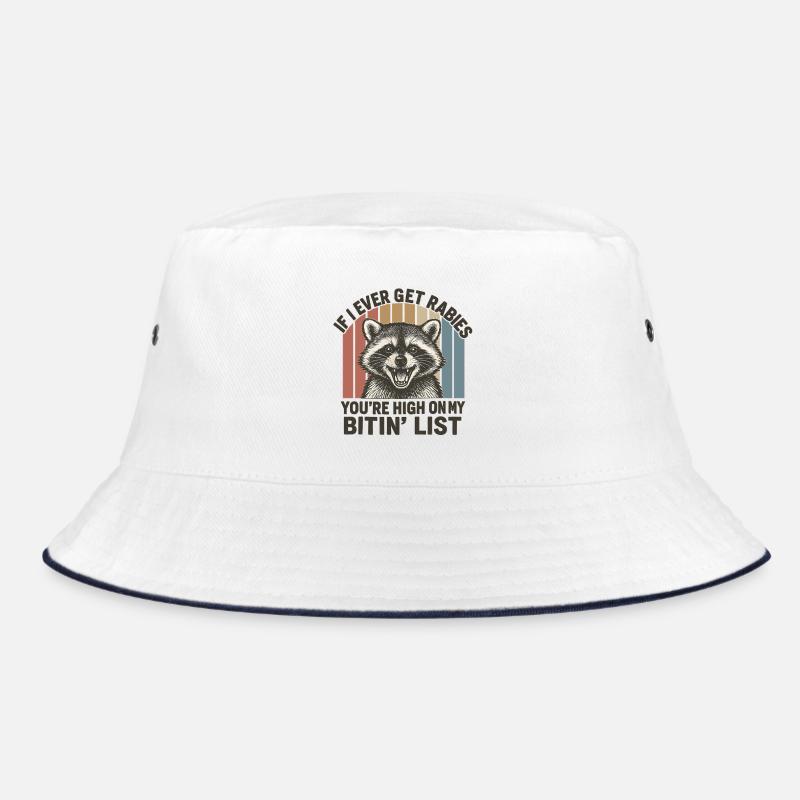 Rascal Raccoon High on Biting List Bucket Hat