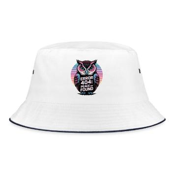 Peaceful Owl Error 404 T-Shirt - Bucket Hat - white/navy - Front