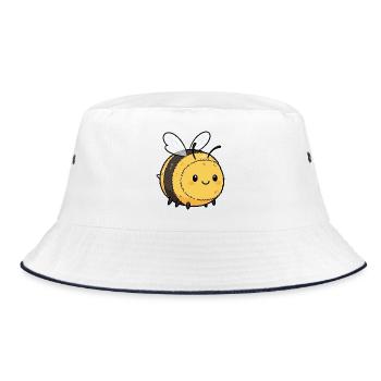 Cute bee illustration - Bucket Hat - white/navy - Front