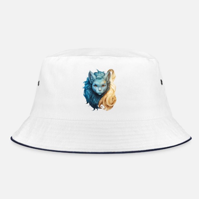 Mystical cat creature with two-tone mane Bucket Hat