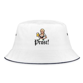 Prost - Bucket Hat - Weiß/Navy - Vorne