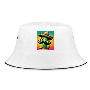 cactus - Bucket Hat - white/navy - Front