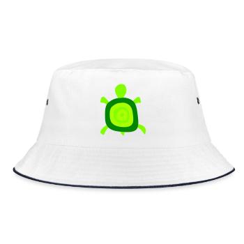 Turtle Turtle Shell Circles Tank Logo - Bucket Hat - white/navy - Front