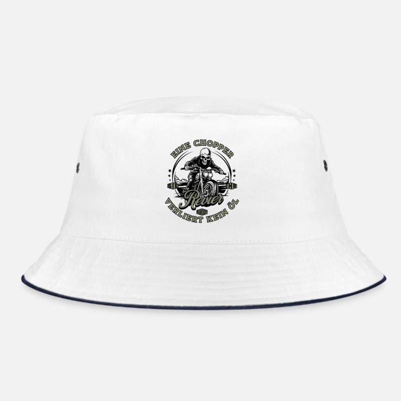 Motorcycle Biker Chopper Skeleton Bucket Hat