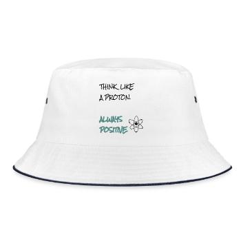 Abstract Motivational Design Positivity - Bucket Hat - white/navy - Front