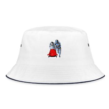 Bobsledder pushing at the start - Bucket Hat - white/navy - Front