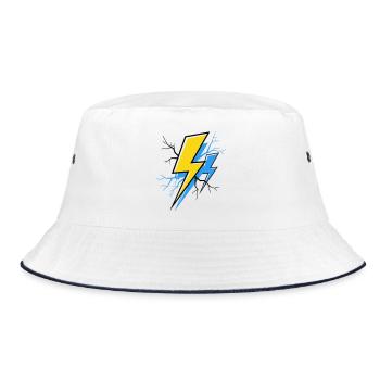 Blue Yellow Ray - Bucket Hat - white/navy - Front