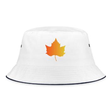 Autumn Gradient Maple Leaf - Bucket Hat - white/navy - Front