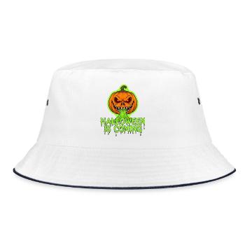 Halloween arrive : citrouille effrayante avec de la bave au néon - Bob - blanc/marine - Devant