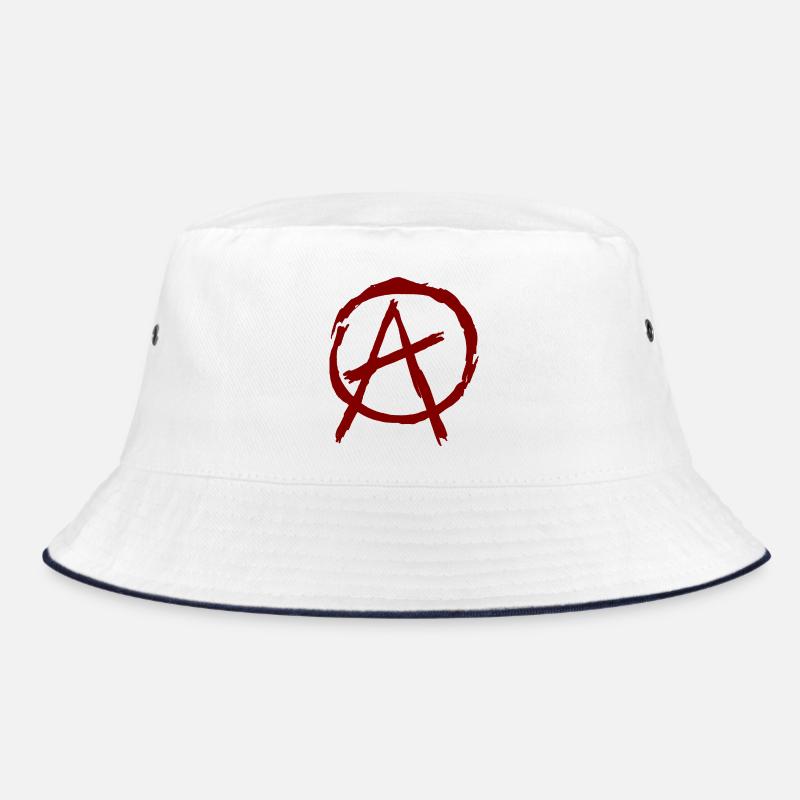 Anarchy symbol in circle - dark red Bucket Hat