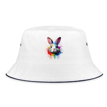 Rabbit Color Veil - Bucket Hat - white/navy - Front