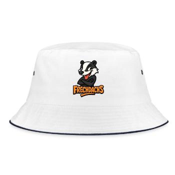 Naughty Cartoon Badger Motif - Bucket Hat - white/navy - Front