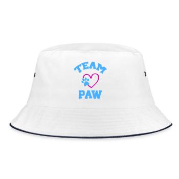 Team Pfoten Herz Logo - Bucket Hat - Weiß/Navy - Vorne