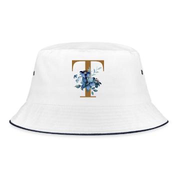 Fleur Bleue Monogramme T - Bob - blanc/marine - Devant