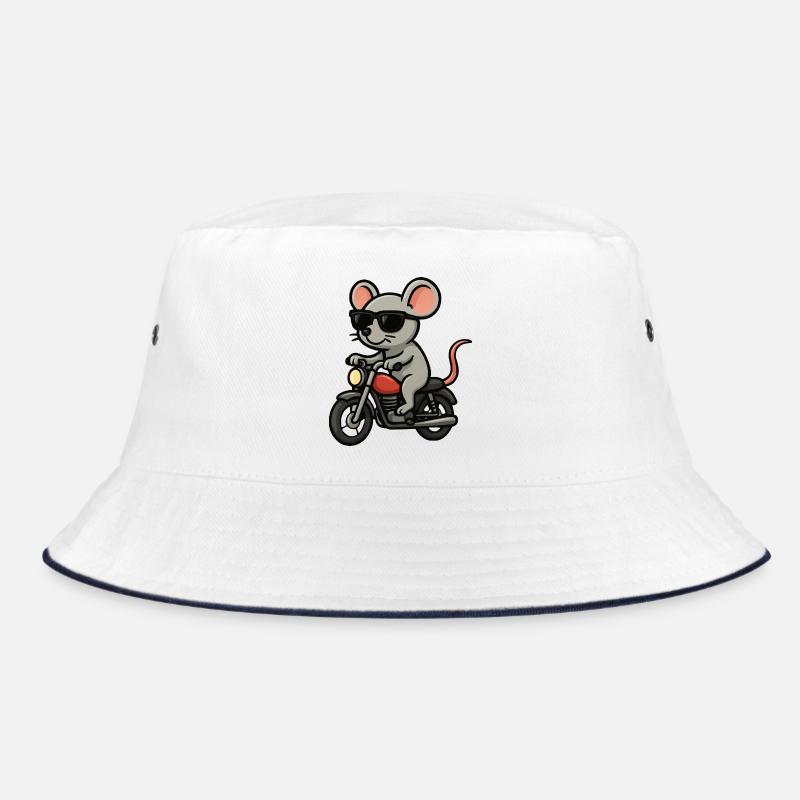 Motorrad-Maus mit Sonnenbrille Bucket Hat