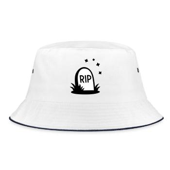 RIP Halloween Tombstone Silhouette - Bucket Hat - white/navy - Front