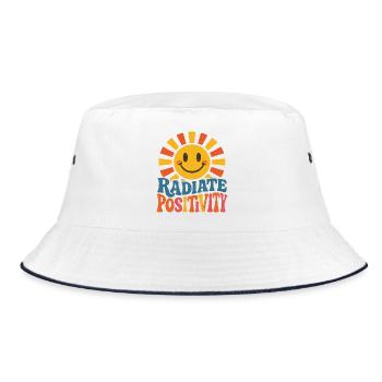 Sunburst Radiate Positivity - Bucket Hat - white/navy - Front