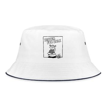 Nervige Schwester Shirt hoodie sister for sale - Bucket Hat - Weiß/Navy - Vorne