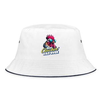 Bester Cluckin-Vater aller Zeiten - Bucket Hat - Weiß/Navy - Vorne