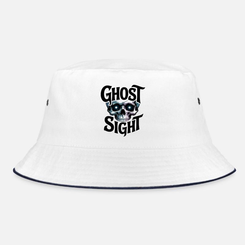 Ghost Skull Neon Eye Print Bucket Hat