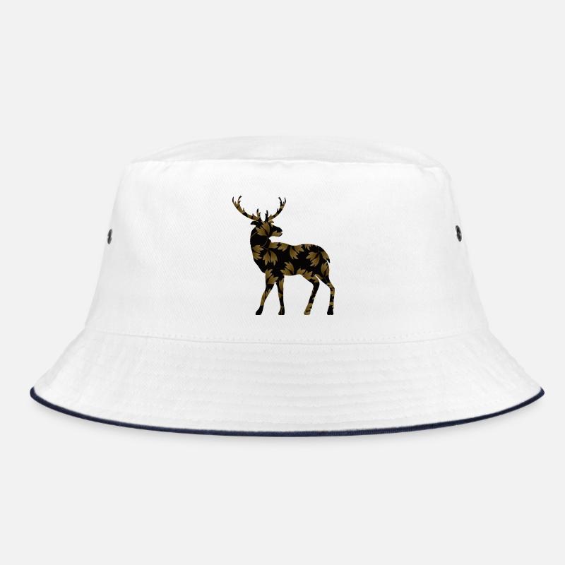 Hirsch - Bucket Hat - Weiß/Navy