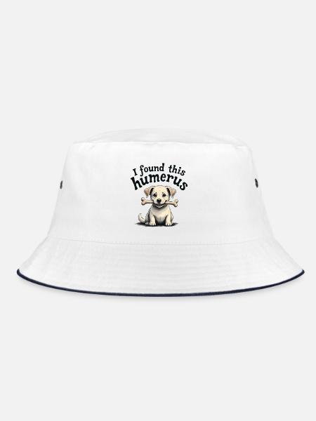 Ich habe diesen Humerus gefunden - Bucket Hat - Weiß/Navy - Vorne