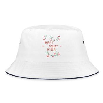 Best Aunt Ever - Bucket Hat - Weiß/Navy - Vorne