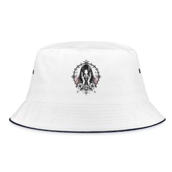 Gothic Flower Rings Portrait - Bucket Hat - white/navy - Front