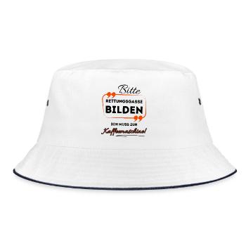 Bitte Rettungsgasse bilden ...- Für Kaffeetrinker - Bucket Hat - Weiß/Navy - Vorne