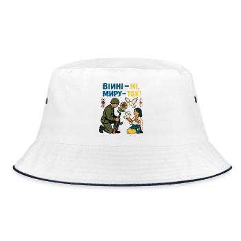 No to war, yes to peace - Bucket Hat - white/navy - Front