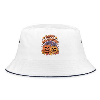 Happy Halloween Pumpkin Friends - Bucket Hat - white/navy - Front