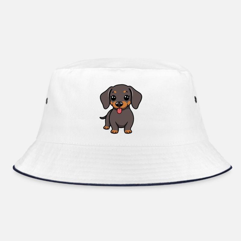 Chien teckel - Bob - blanc/marine