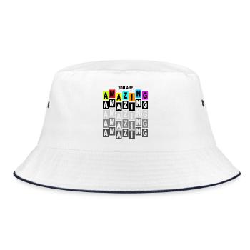Amazing Pop Art Colorful Blocks - Bucket Hat - white/navy - Front